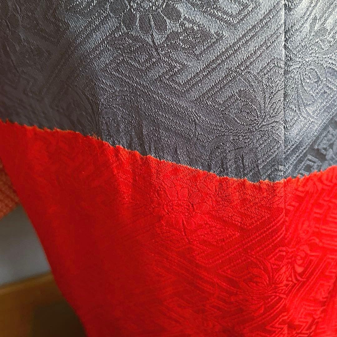 振袖フルセット　手染め　絞り　染分け　成人式振袖　振袖　裄丈69 赤