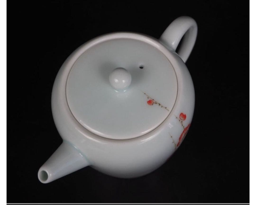 送料無料　中国方園　手描き梅文玉露茶器揃未使用　検/中国古玩骨董明代清代乾隆雍正