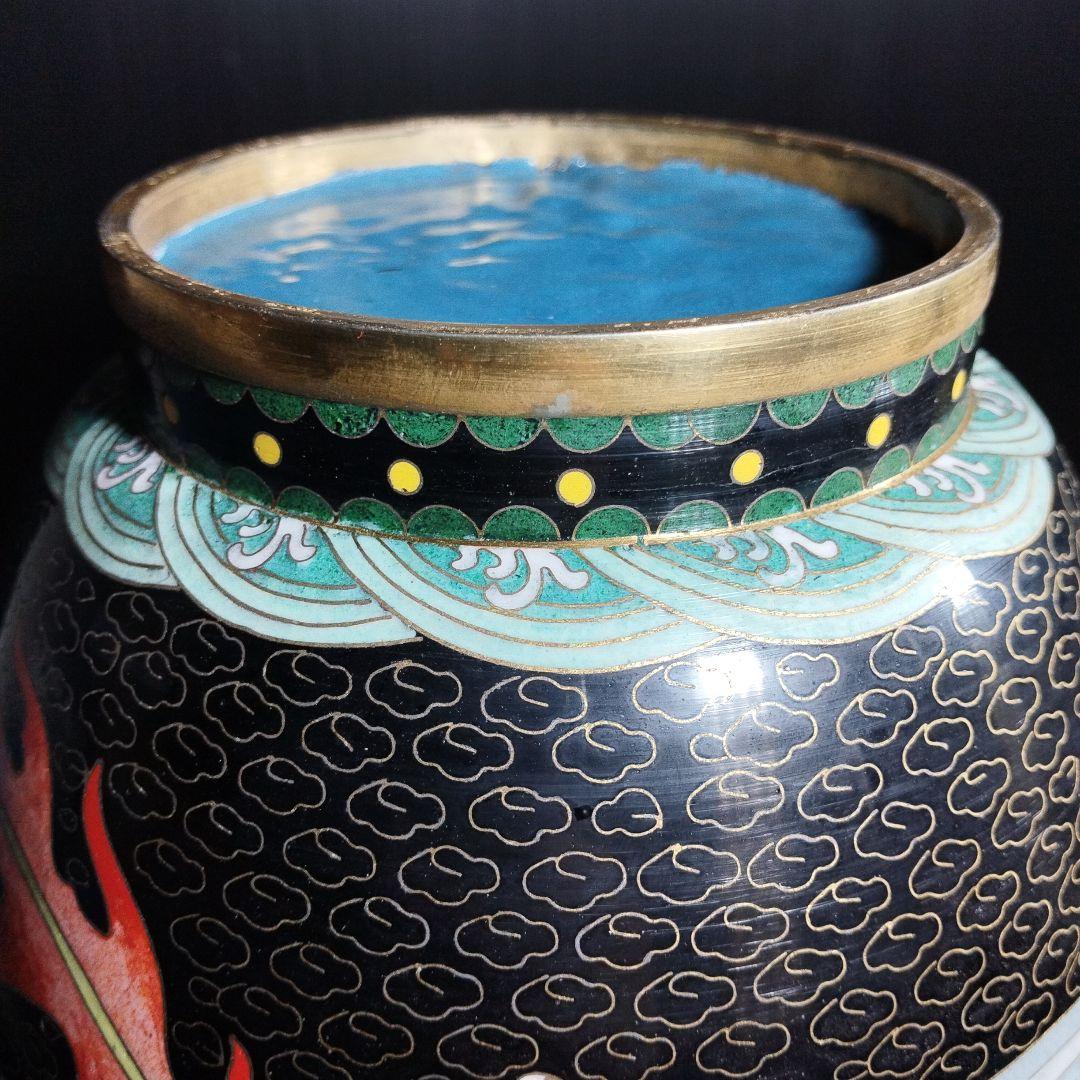 中国古玩 唐物 古七宝 七宝焼 花瓶 時代物