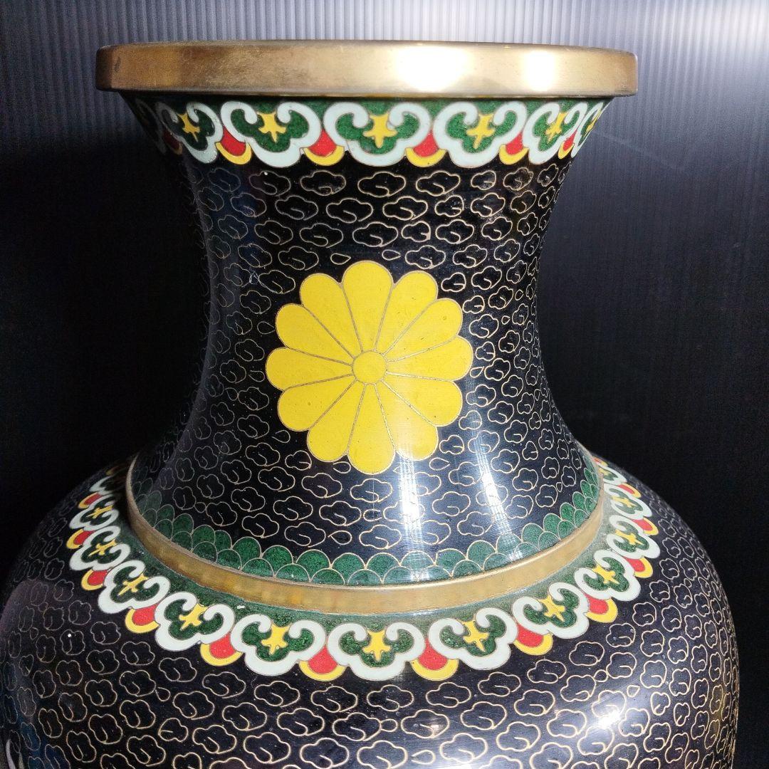 中国古玩 唐物 古七宝 七宝焼 花瓶 時代物