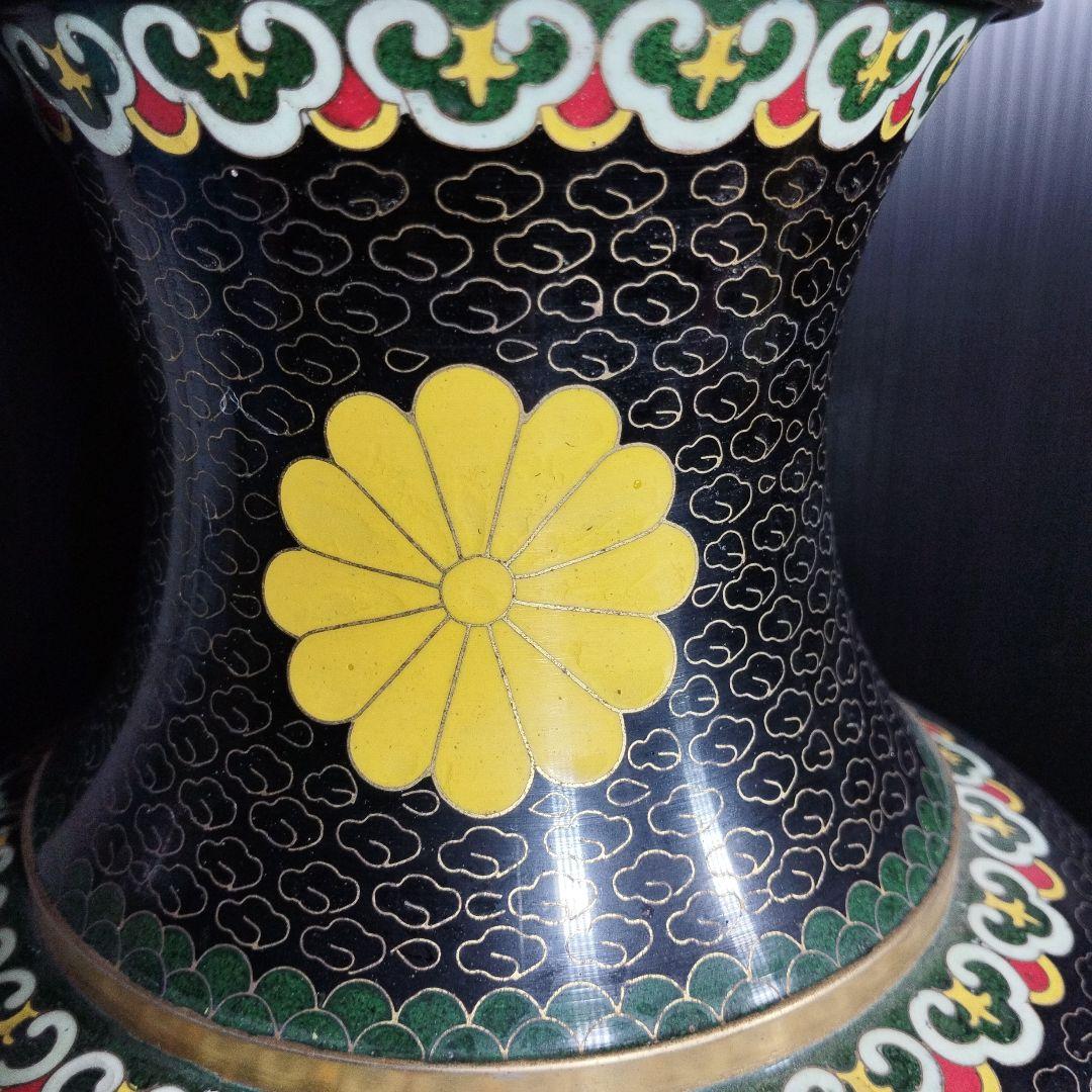 中国古玩 唐物 古七宝 七宝焼 花瓶 時代物