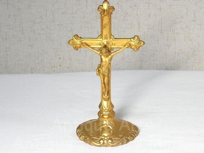 c1588 アール・ヌーヴォー アメリカ アンティーク 自立クロス 16.5cm