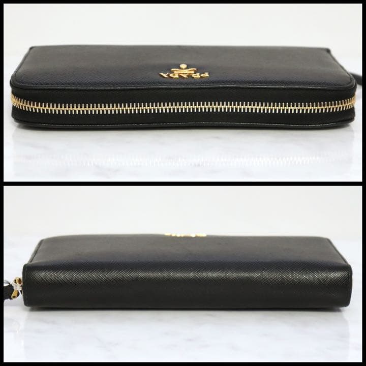 プラダ 1ML506 サフィアーノ　長財布　ハート　ブラック