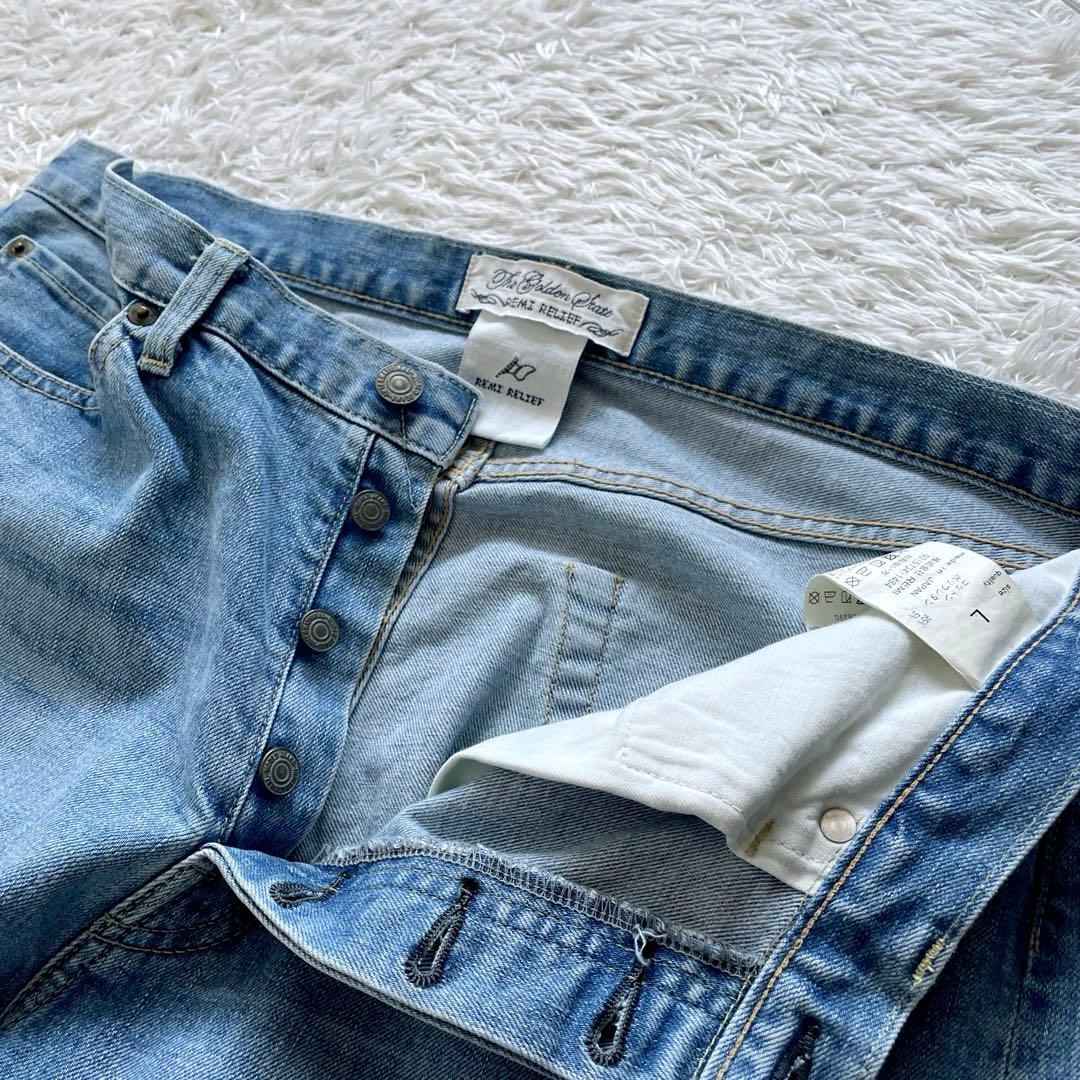 美品REMI RELIEF × EDIFICE 別注 ペイントデニムパンツ L