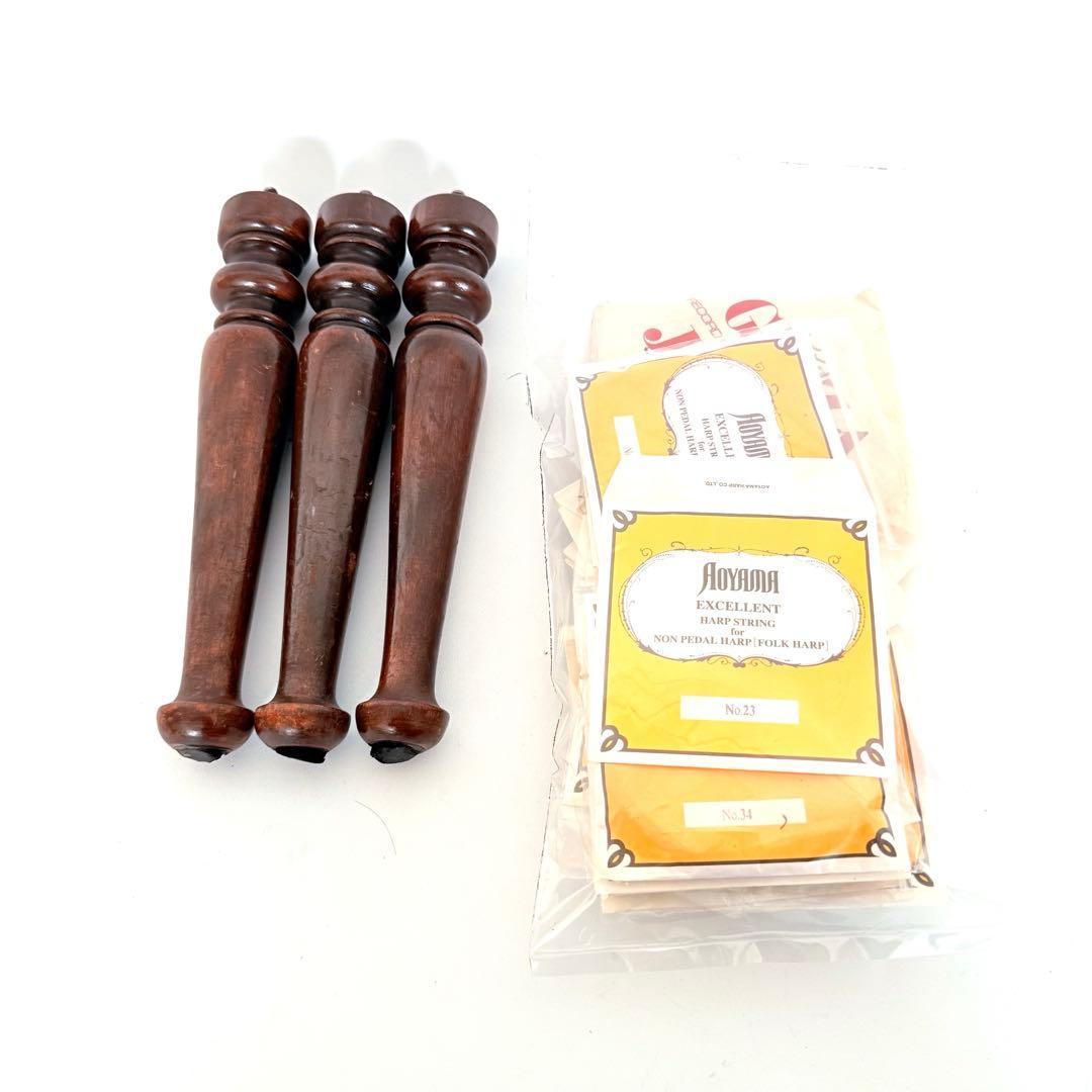 AOYAMA HARP 青山ハープ 34弦 フォークハープ 脚付き 予備弦多数