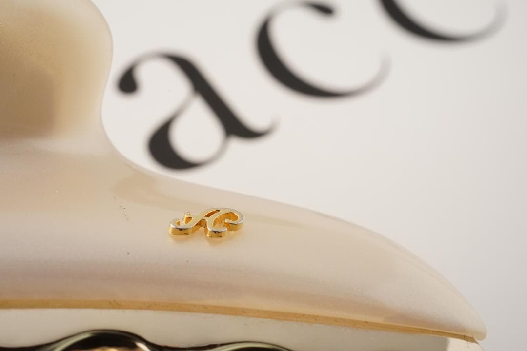 acca アッカ ヘアヘアクリップ ラージ 大 パールホワイトベージュ＆ゴールド