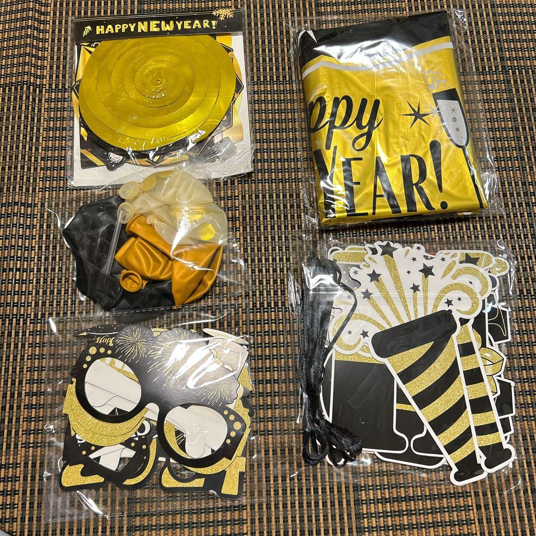 パーティー用品 風船 Happy NewYearパーティー飾り セット小道具