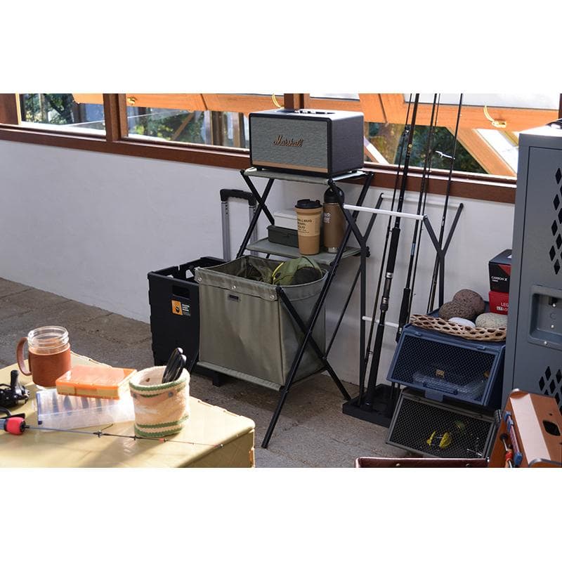 アメリカン ミリタリー スリム 折りたたみ 薄型 スリム ラック ベージュ