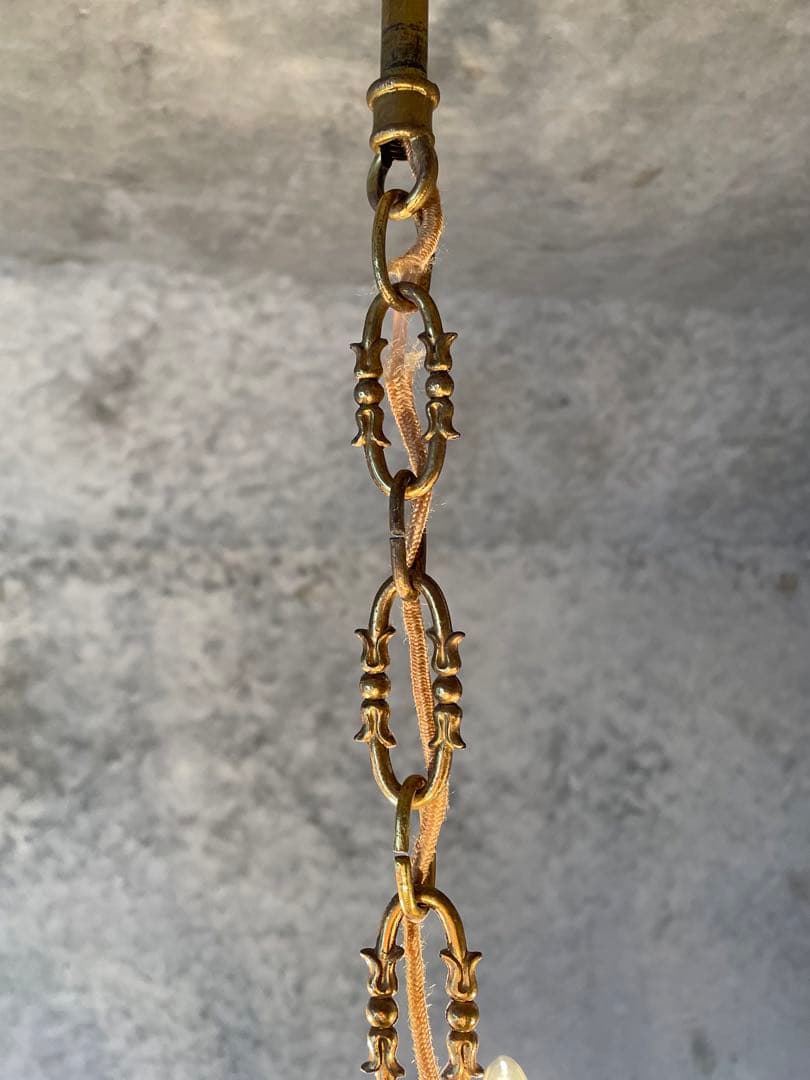 4-3. フランス アンティーク シャンデリア 4灯 Bird Cage ガラス