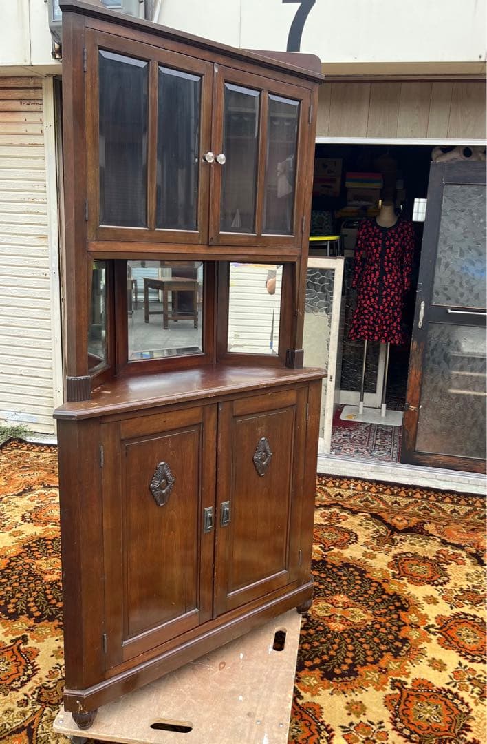 コーナーラック キャビネット アンティーク インテリア ビンテージ 昭和レトロ