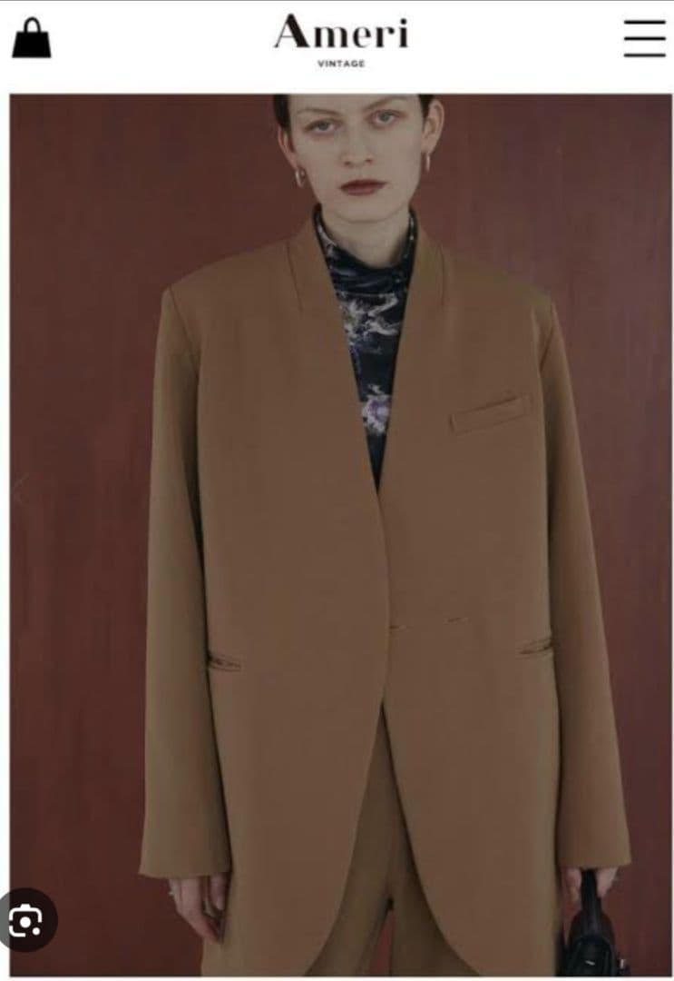 Ameri　ESSENTIAL CURVE COLLAR JACKET