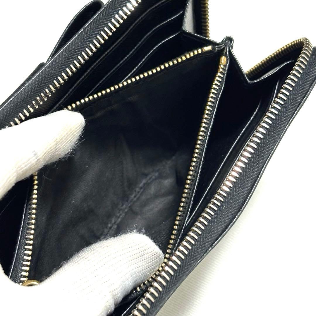 ちょこたん　PRADA プラダ◆黒ブラック◆サフィアーノレザー◆長財布