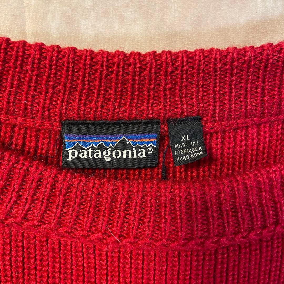 90s patagonia シャモニーガイドセーター レッド XL ウールニット