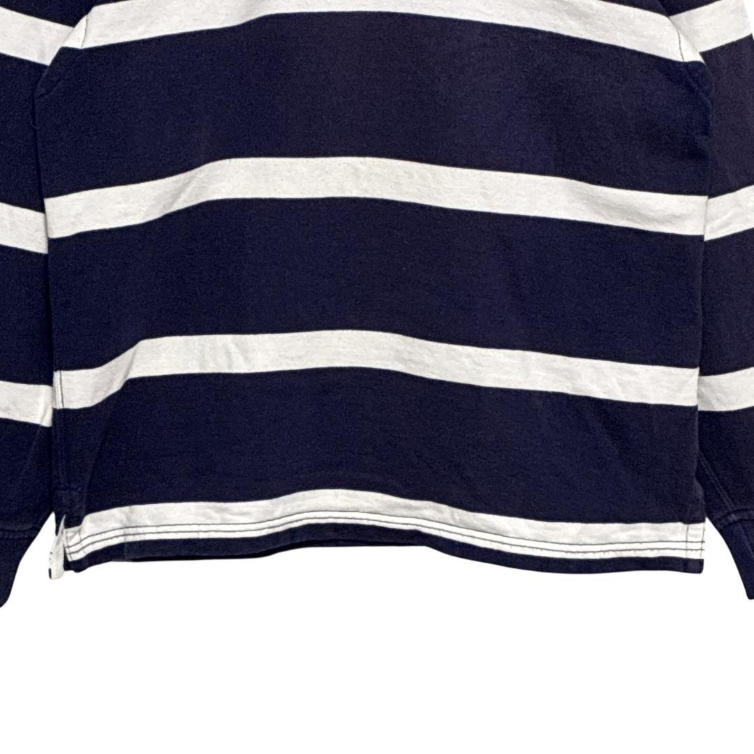 ポロラルフローレン ラガーシャツ 刺繍ロゴ 有名人着用モデル 太ボーダー 紺×白