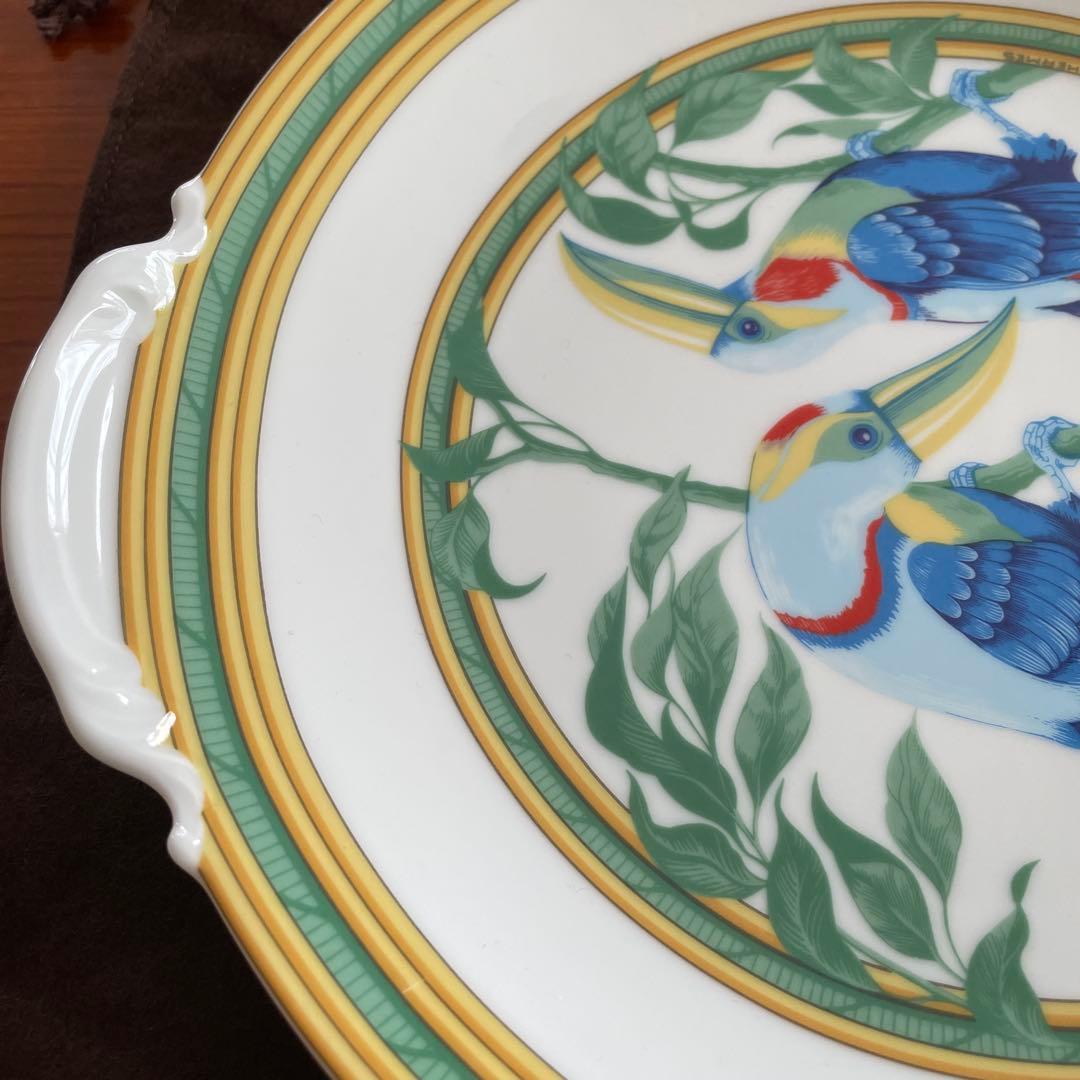 [未使用] HERMES エルメス　トゥカン　耳付ケーキプレート　28cm