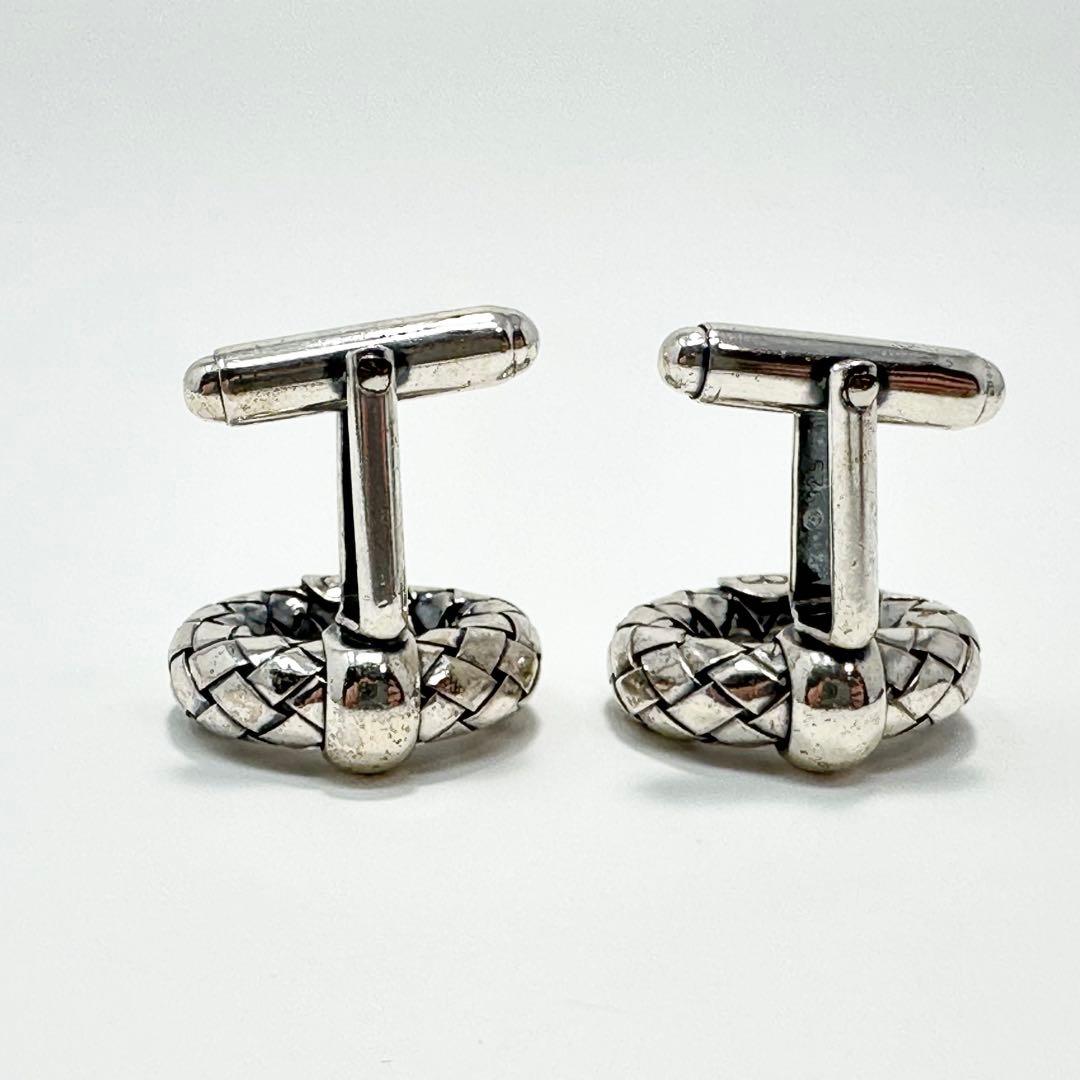 希少　ボッテガヴェネタ　イントレチャート　シルバー925 カフス　カフリンクス