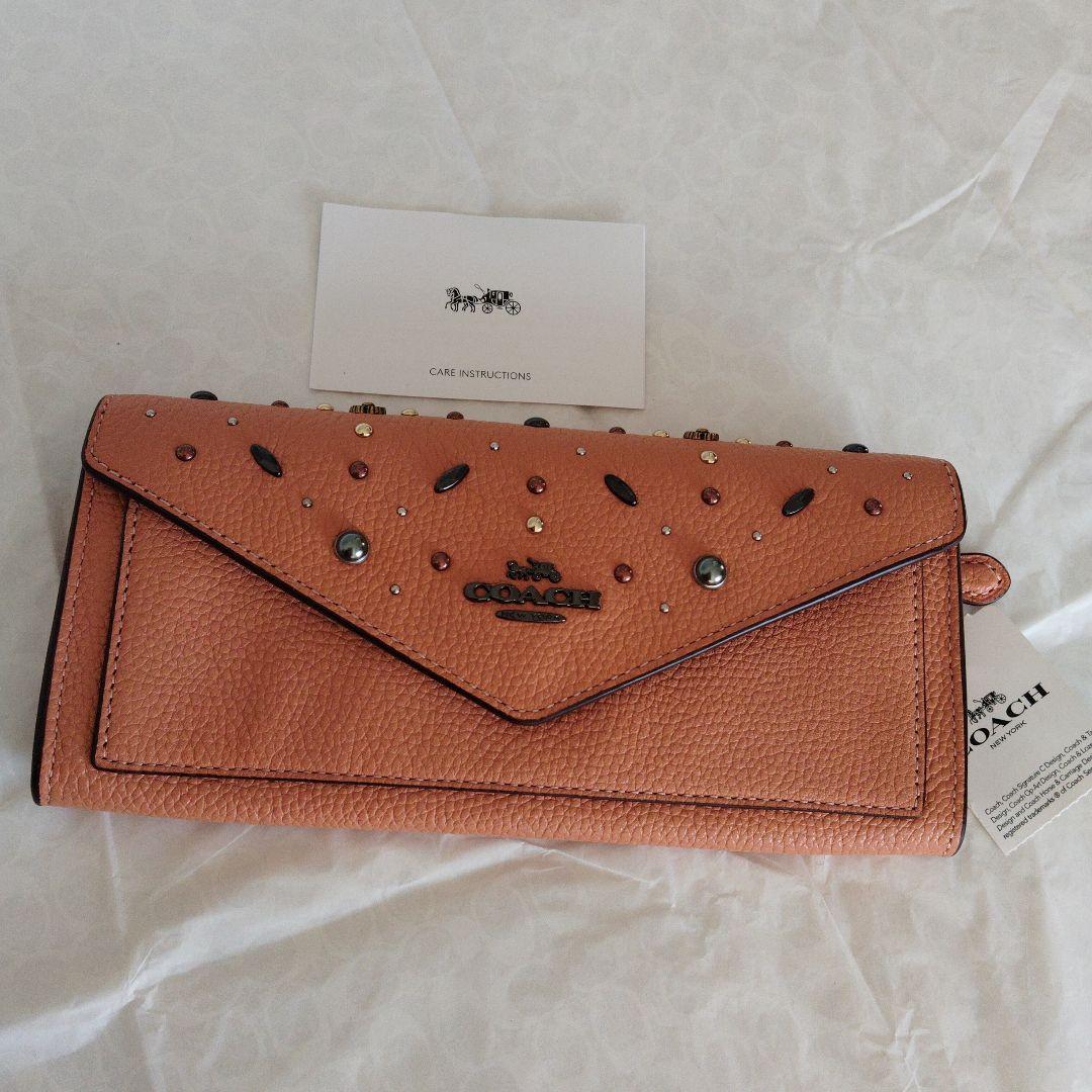 新品　COACH コーチ　ビジュー付き長財布