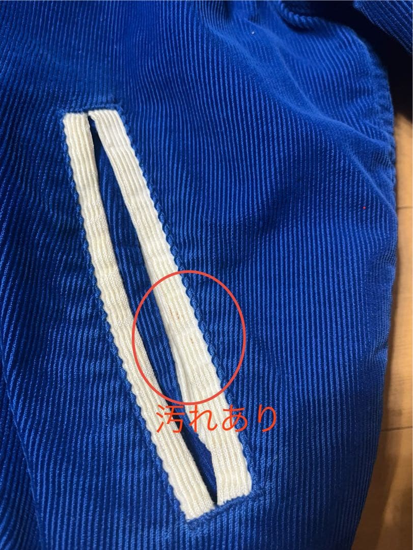 Rennoc スタジャン　コーデュロイ　青　猫刺繍　古着　ヴィンテージ
