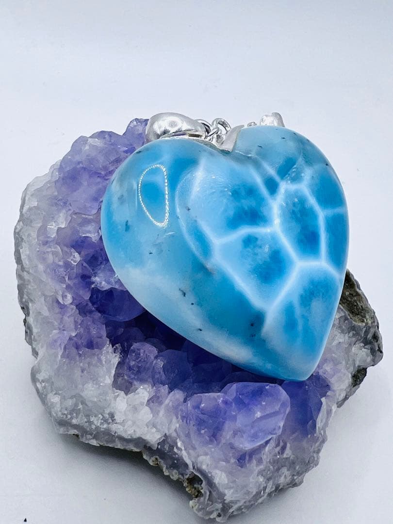 はちです。高品質ラリマーペンダントトップ