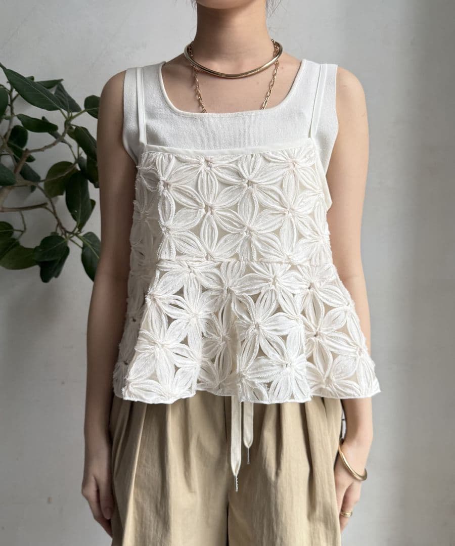 DOUDOUチュールフラワーキャミ