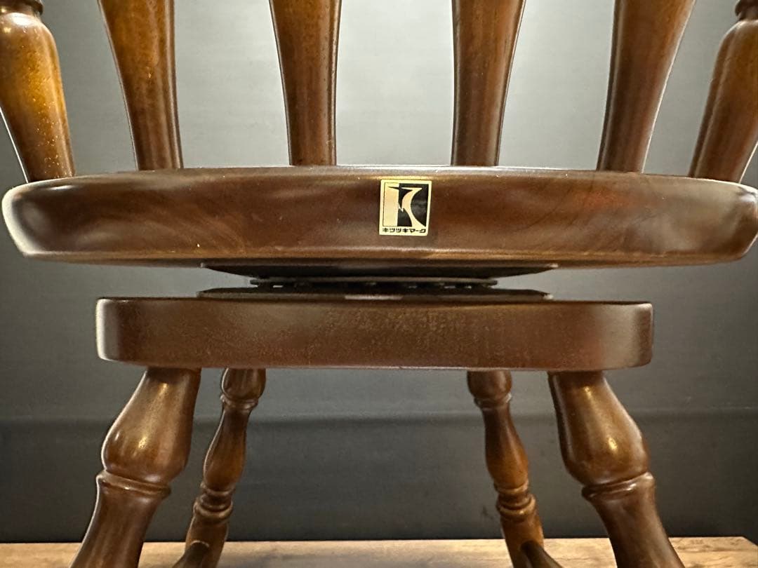 飛騨産業 キツツキマーク ウィンザーチェア ダイニングチェア 回転椅子 4脚