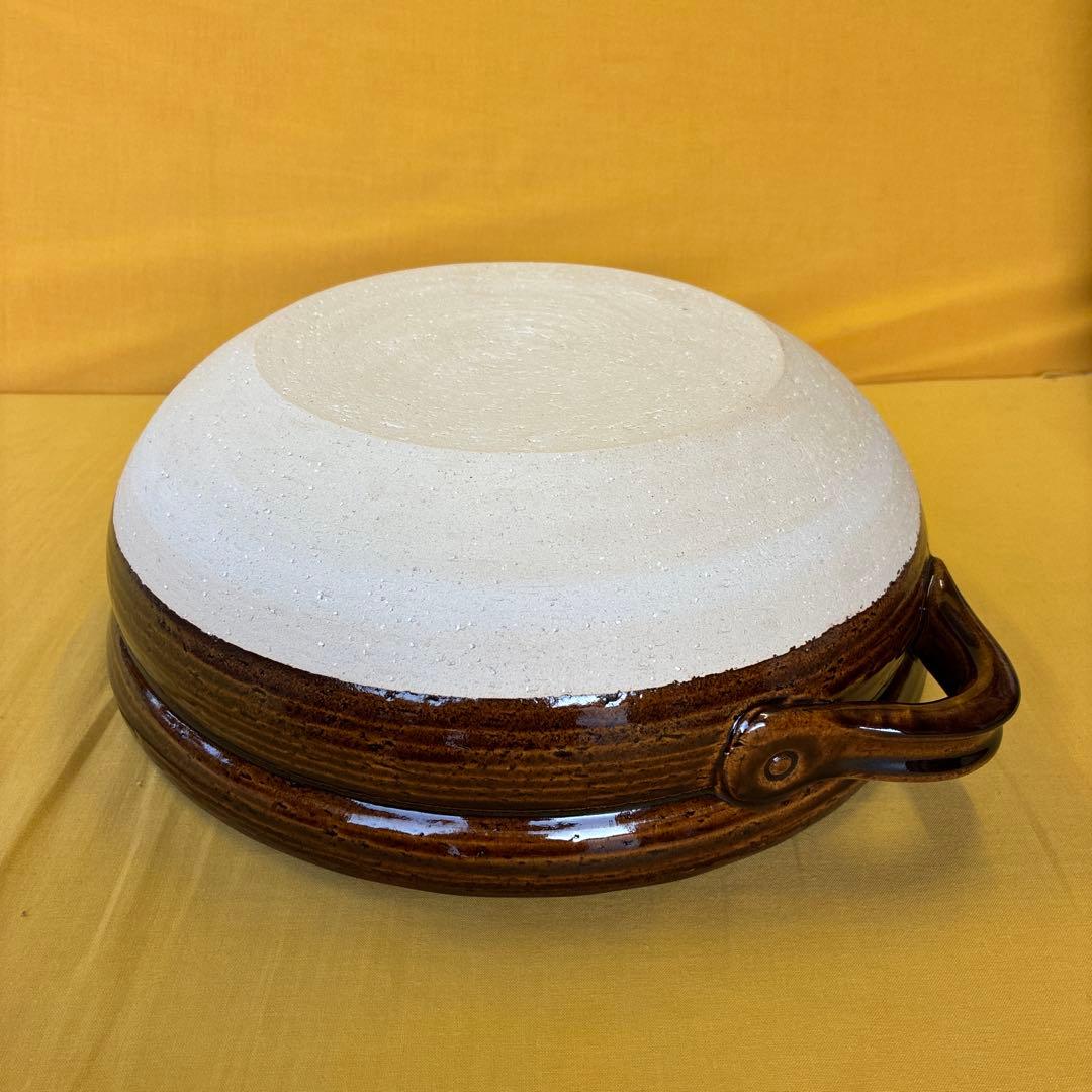 土鍋伊賀焼10.5号深鍋　アメ釉