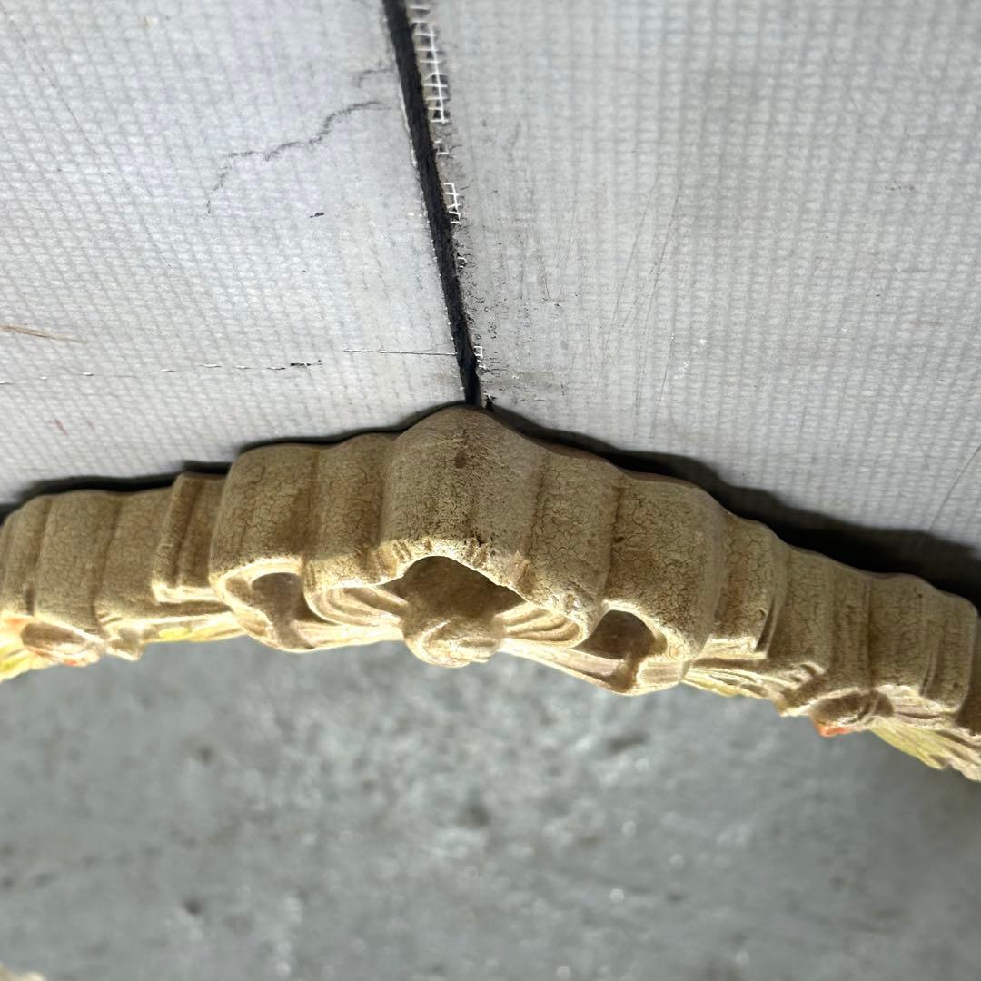 70s ロココ調 イタリア製 オーバルミラー 壁掛鏡 ヴィンテージ デコラティブ