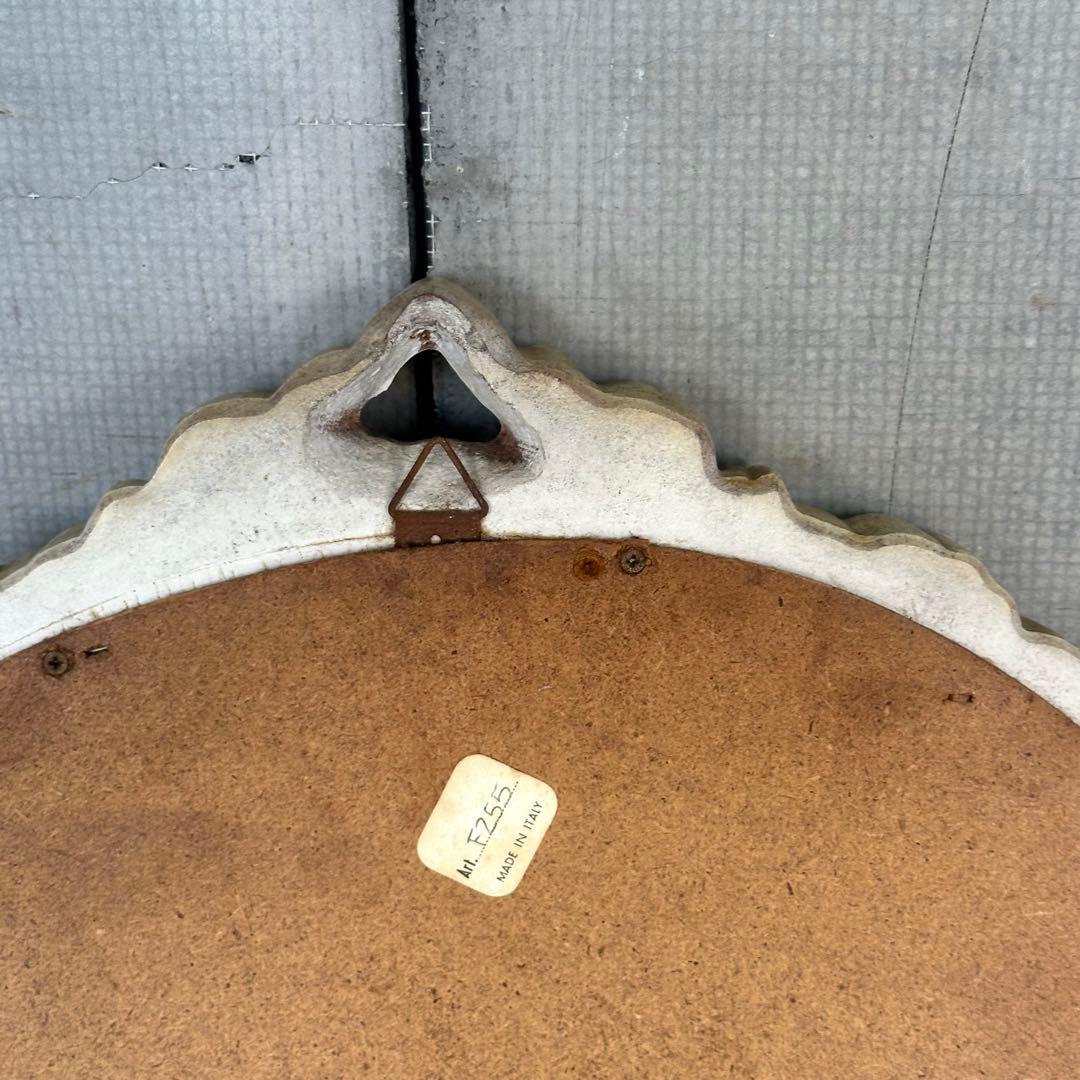 70s ロココ調 イタリア製 オーバルミラー 壁掛鏡 ヴィンテージ デコラティブ