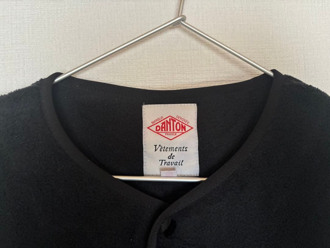 一度着用　DANTONノーカラージャケット黒36