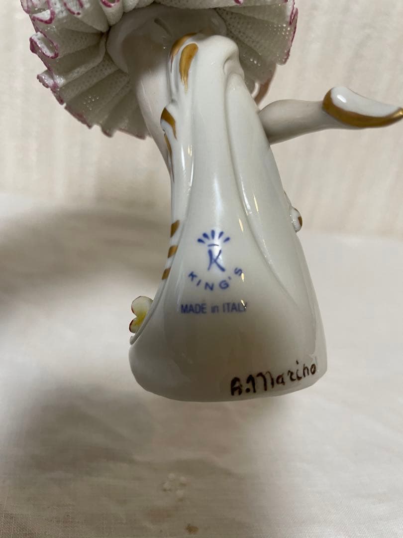 KING'S キングス① 置物 バレリーナ 陶器人形 イタリア レースドール