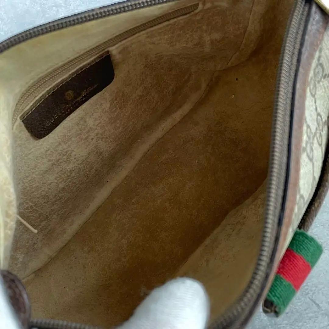 希少 グッチ シェリーライン GG キャンバス レザー ショルダーバッグ PVC