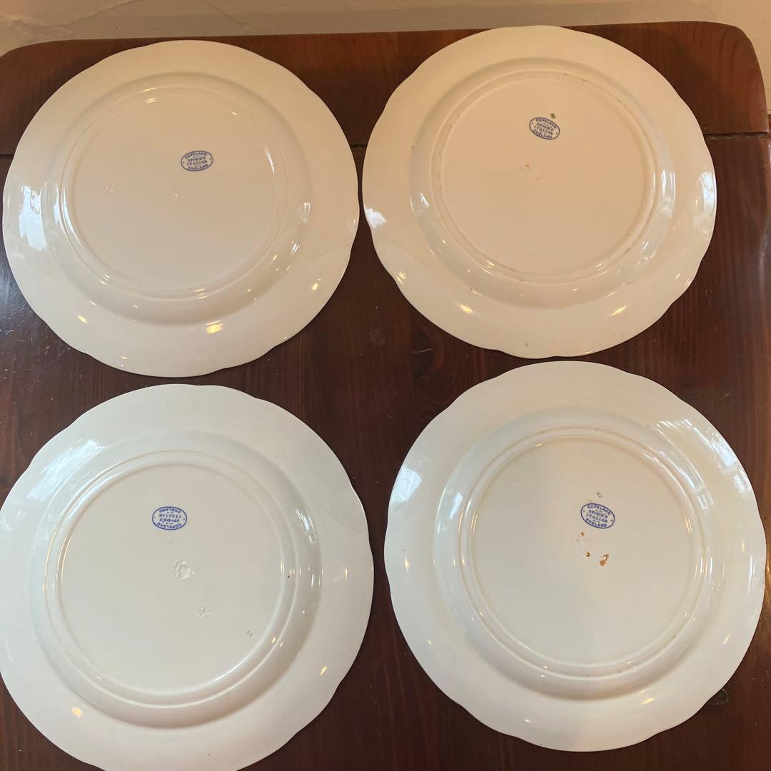 英国スポード　ブルーイタリアン　大皿　4枚セット　アンティーク