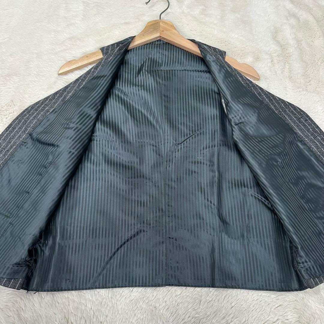 美品✨ニューヨーカー 3ピース スーツ チョークストライプ グレー YA5 高級