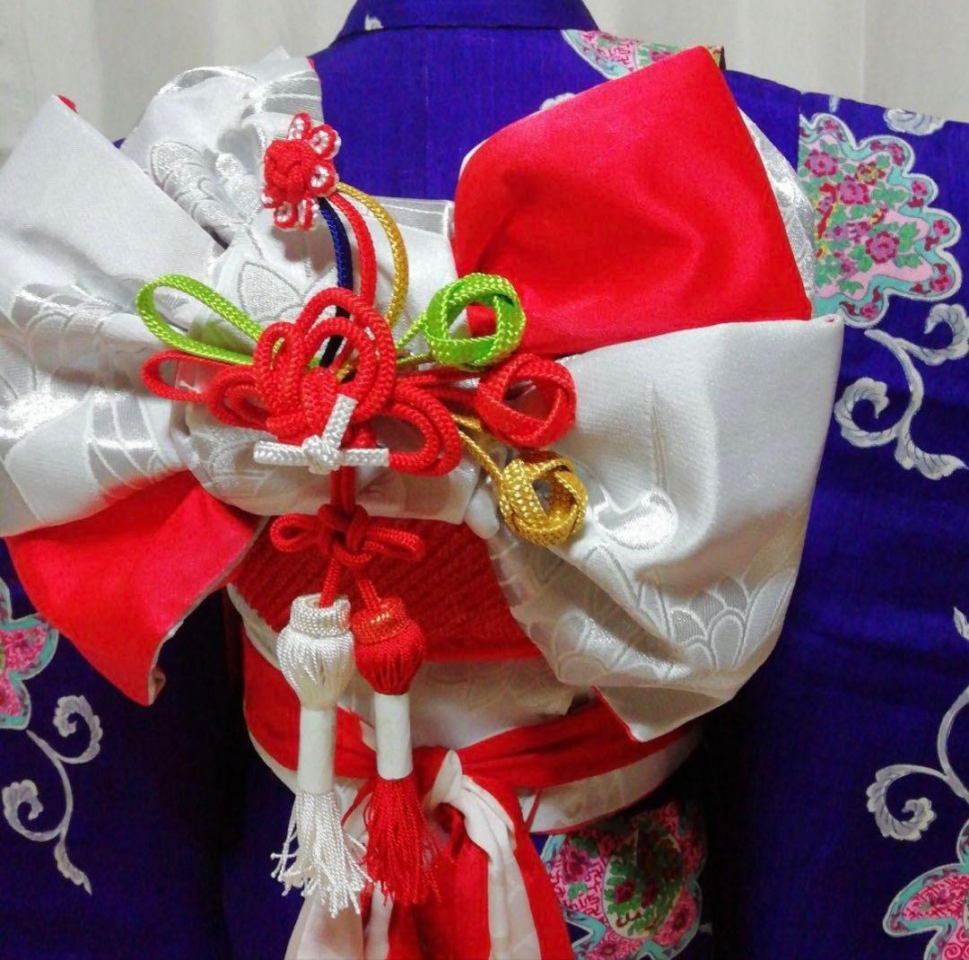 七五三　着物セット　7歳　紫色　アールデコ　モダンスタイル