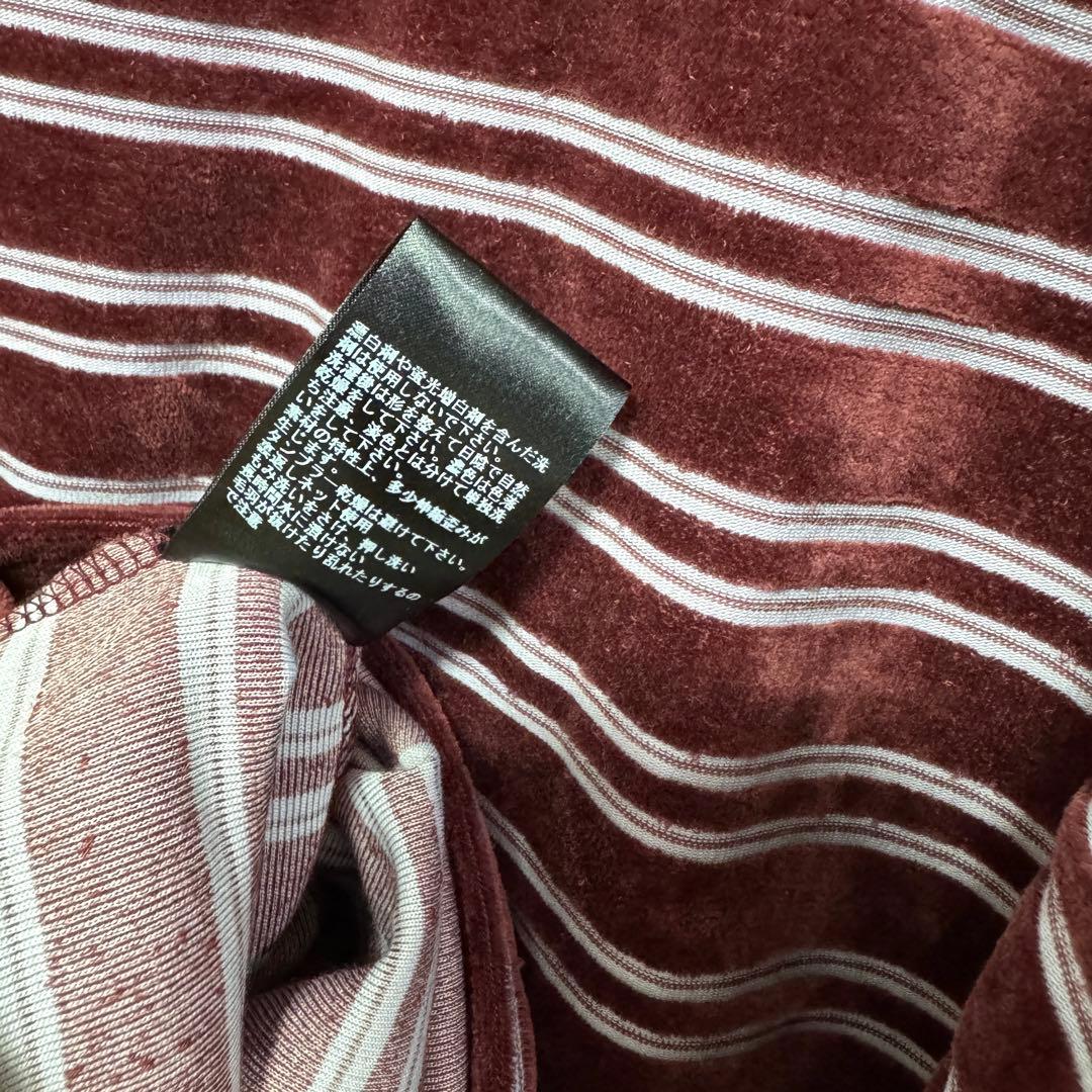 トップス pheeny 2025Velvet border L/S - burgundy