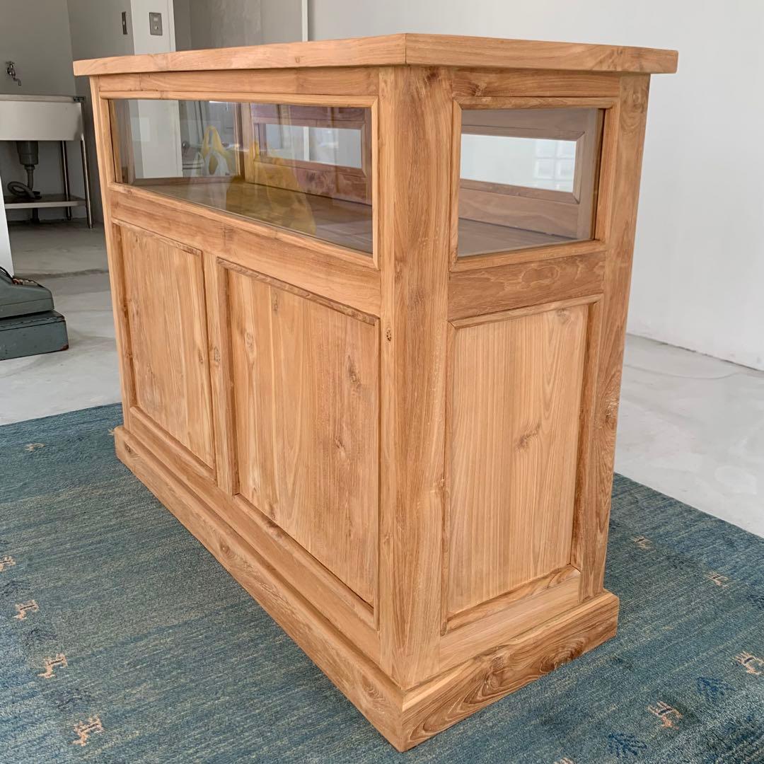 チークショーケースカウンター　総無垢　レジ台