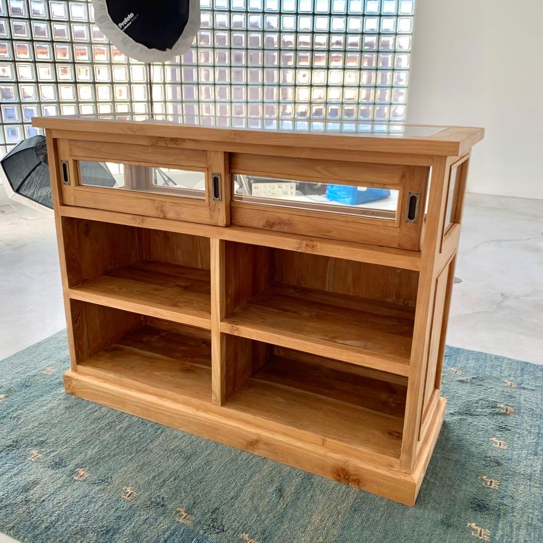 チークショーケースカウンター　総無垢　レジ台