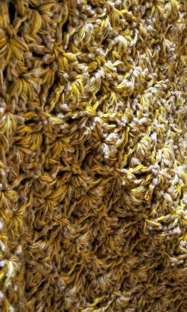 ハンドメイド　手編み　マルチカラー こたつ布団 編み物