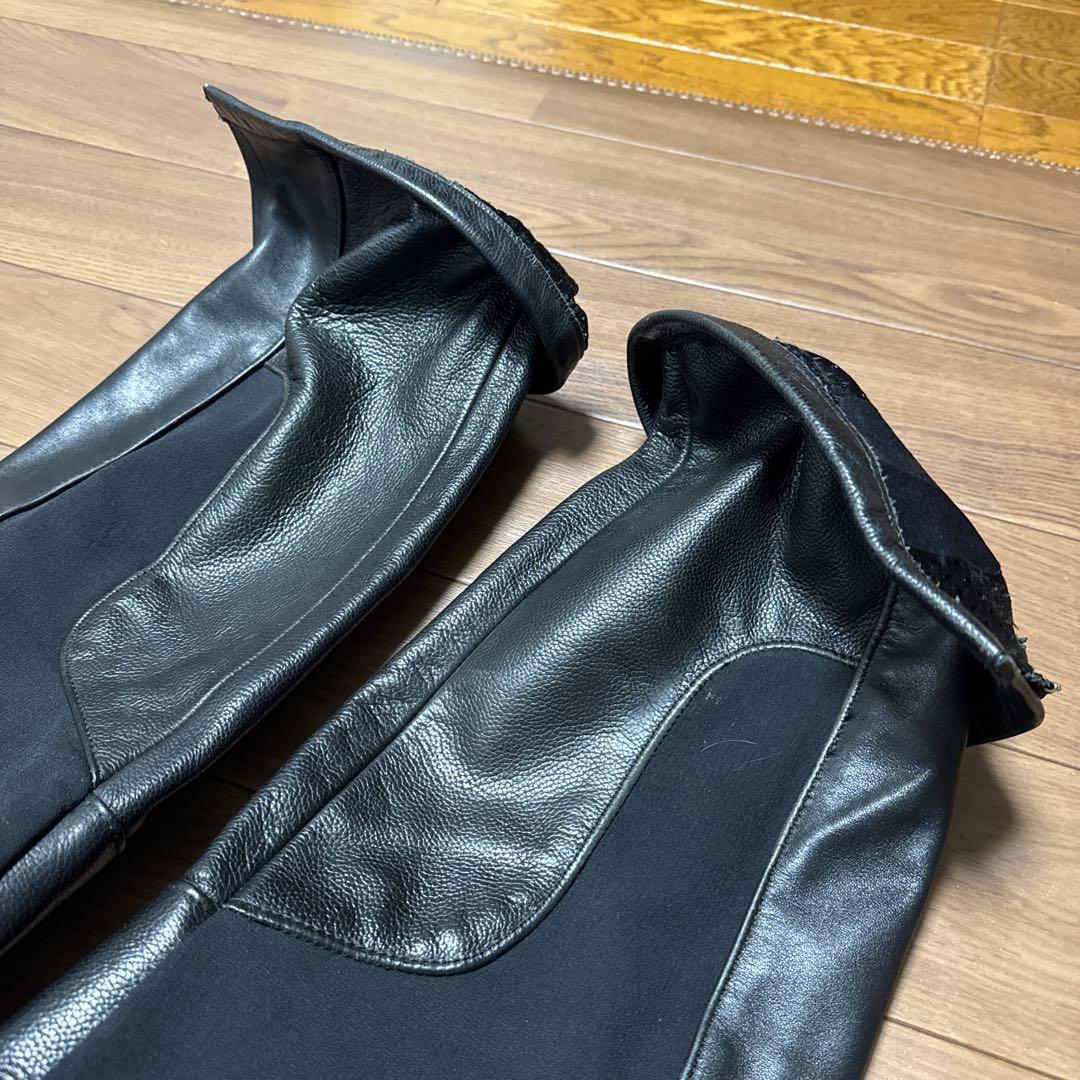 SIMPSOM レザー バイクパンツ 黒