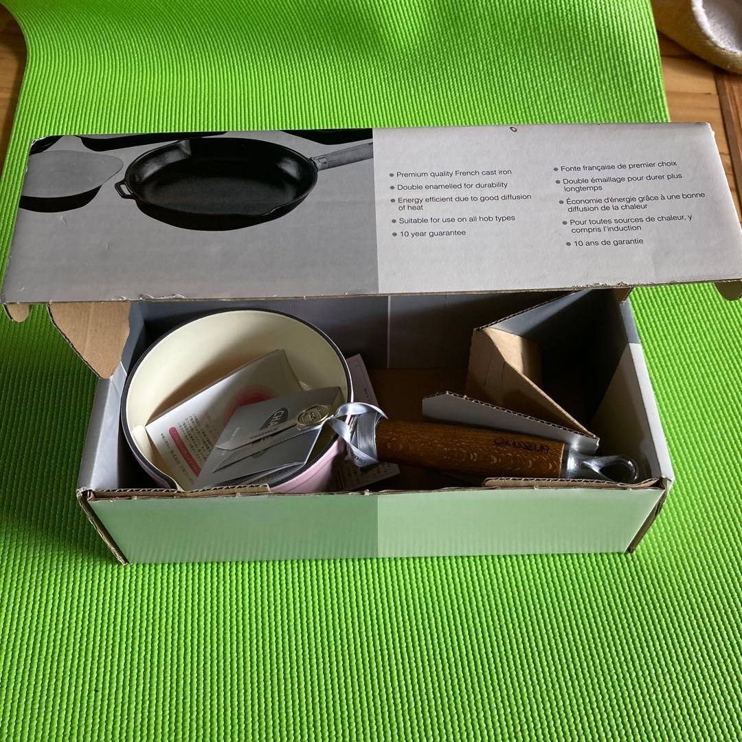 CHASSEUR ホーロー ミルクパン 小型 ピンク 14cm