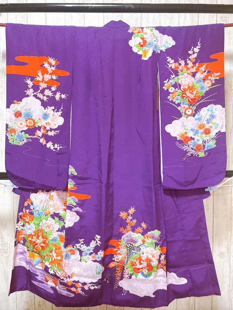 正絹フルセット♡七五三　7歳　女の子　紫　一式　ピンク