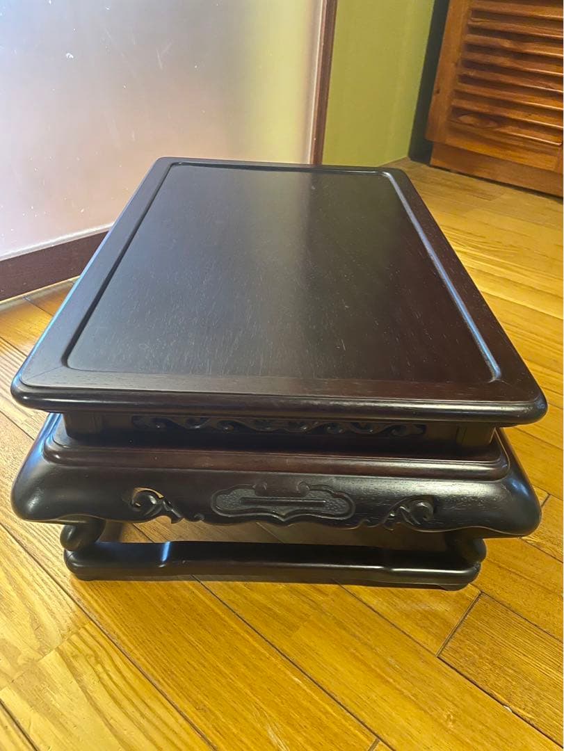 透かし彫り 香炉台 花台 置物台 飾り台 盆栽台