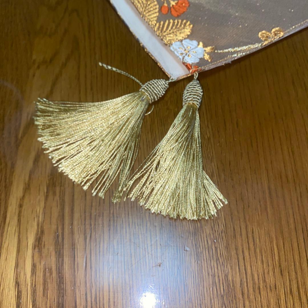 table runner 金彩唐織花丸　帯リメイク　正絹