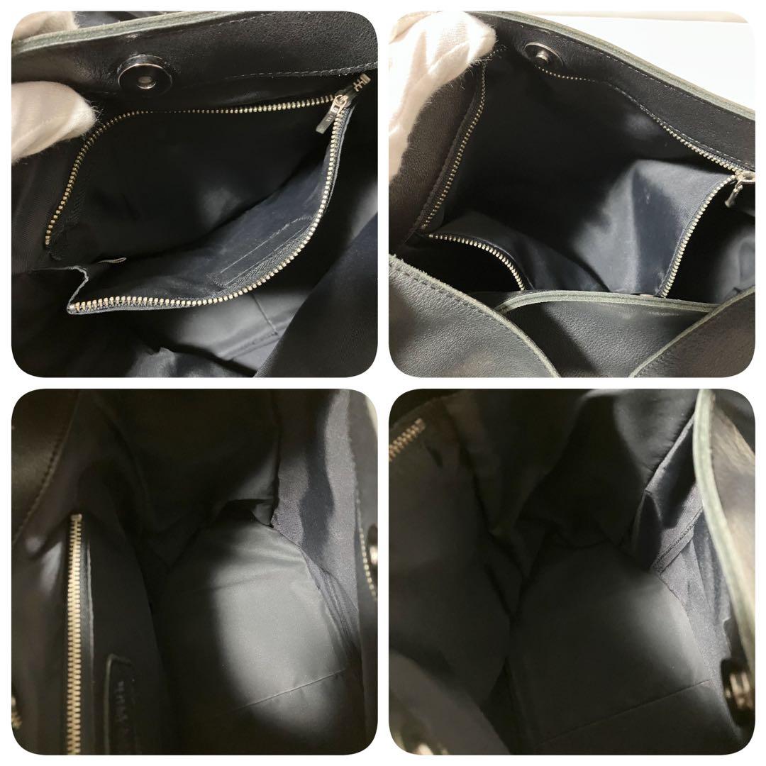 収納袋 Jean Paul Gaultier ワンショルダーバッグ 黒 革 A4