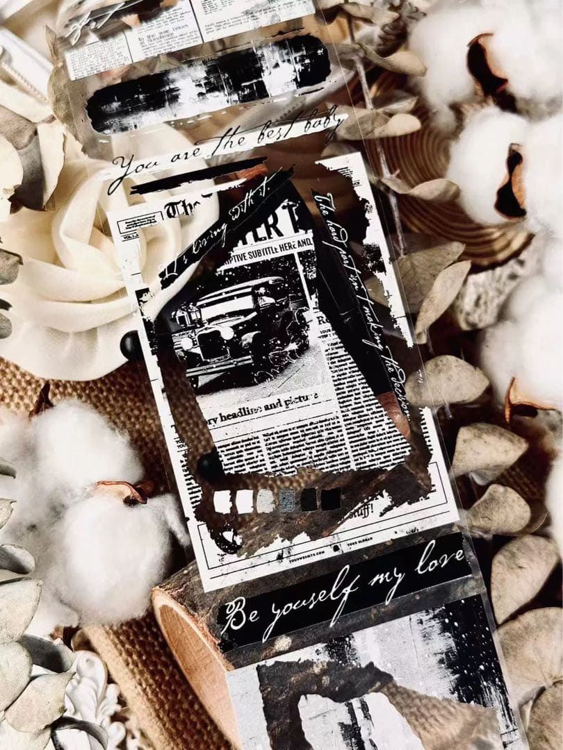 霖蓝汐原创手账《素材排版框》海外マスキングテープ　マステ 【2238】