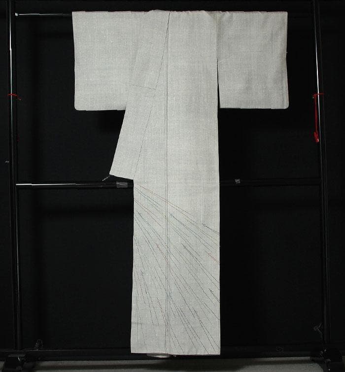 7651■ 正絹真綿紬　松葉の刺子　お洒落附下　美品