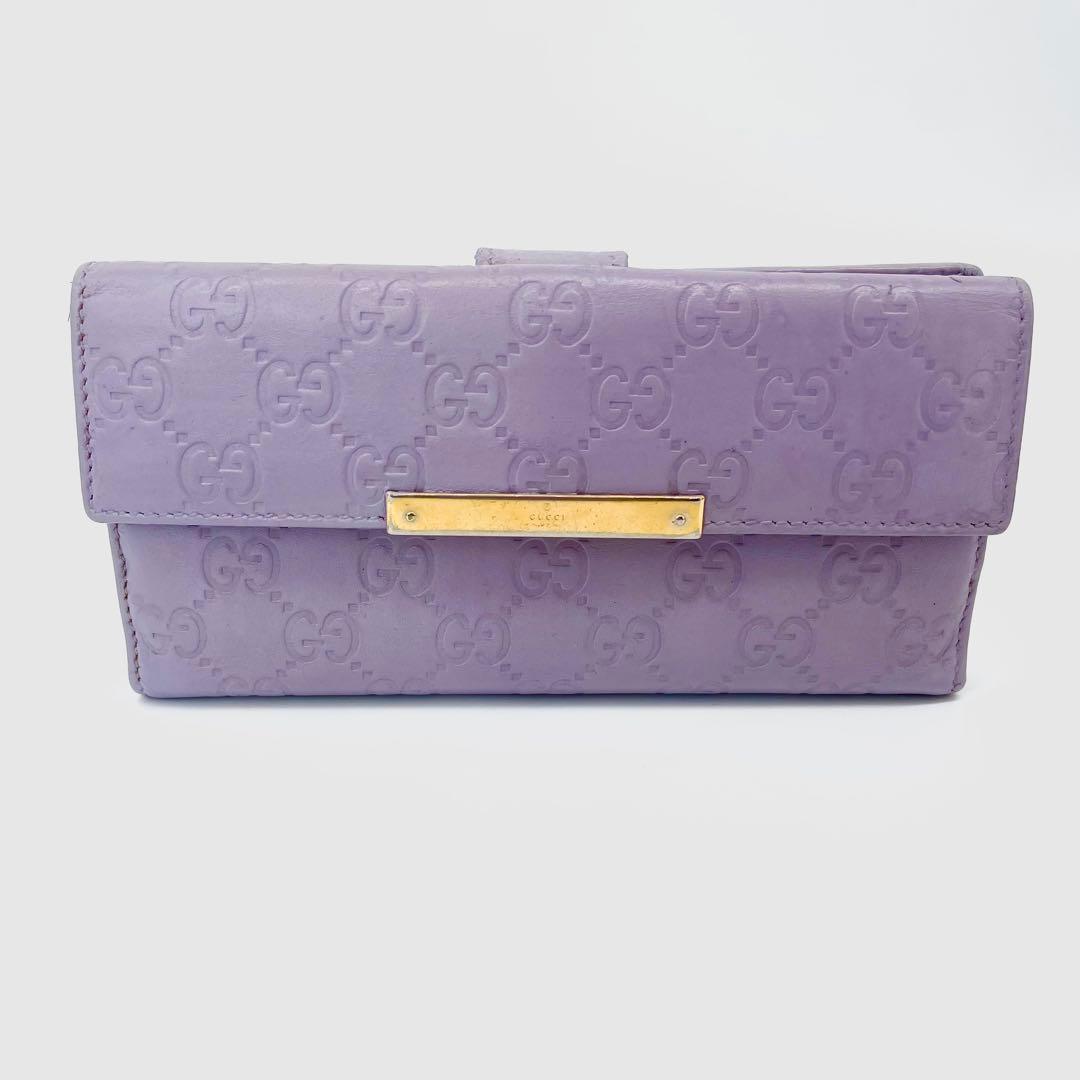 グッチ✨GGシマ Wホック 長財布 ゴールドロゴ レザー 7カード 大容量