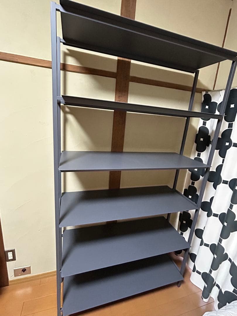 スチール製 5段オープンシェルフ グレー