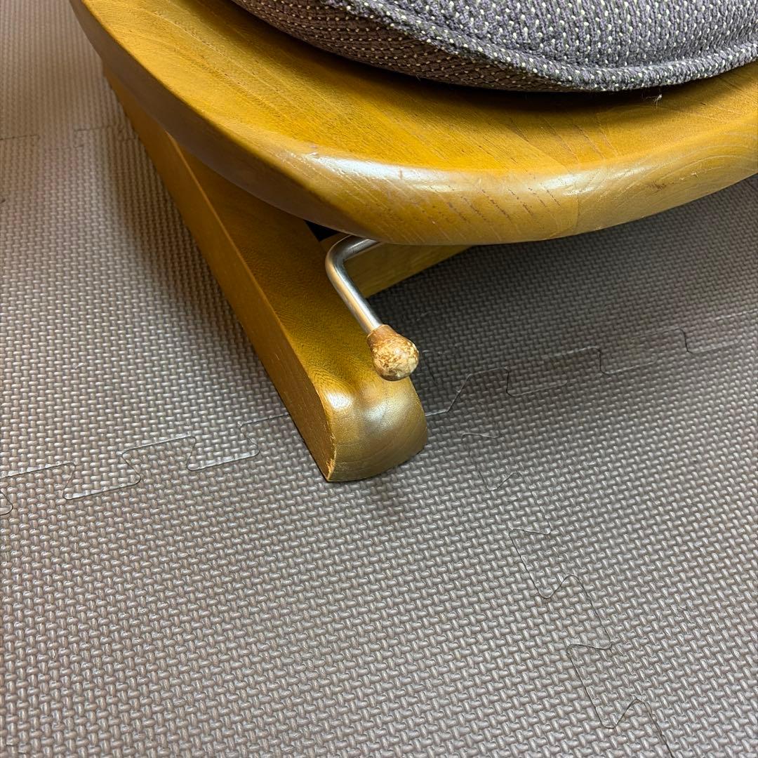 希少 karimoku カリモク 回転 座椅子 肘掛け 座面クッション