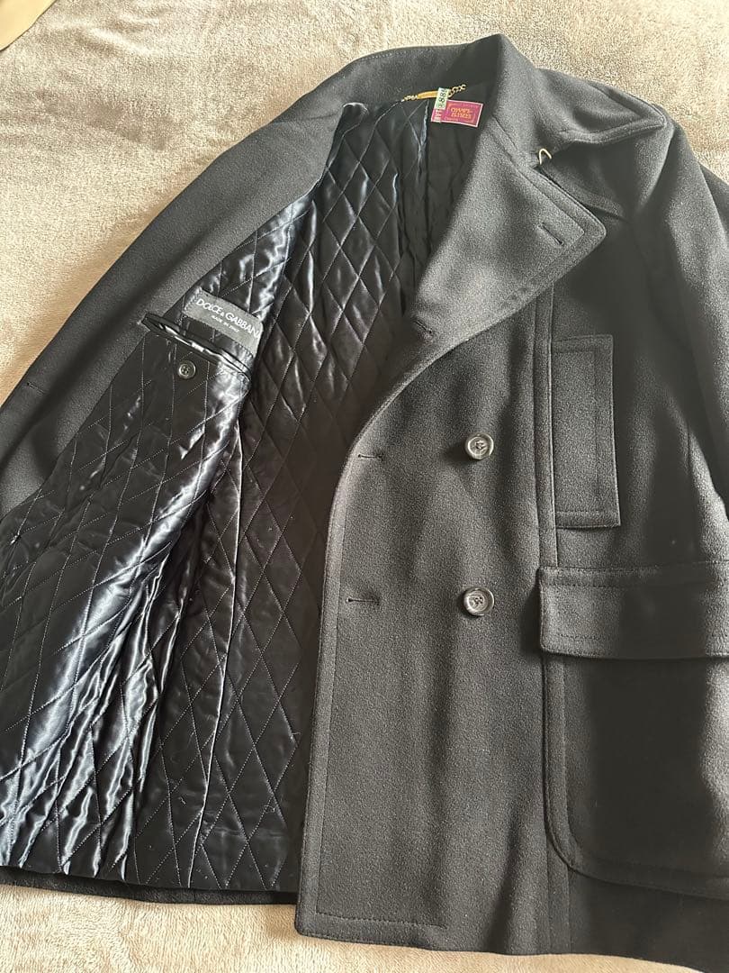 美品【Dolce&Gabbana】カシミア混/Pコート/ダブルブレスト/48